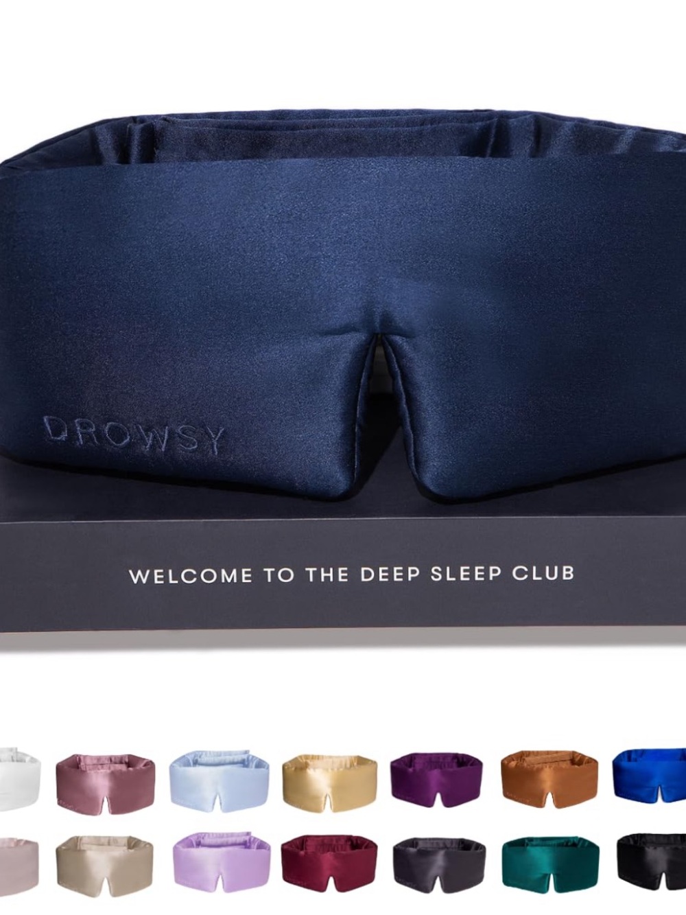 NIB DROWSY Silk Sleep Mask - Face-Hugging, Padded Cocoon For Luxury Sleep